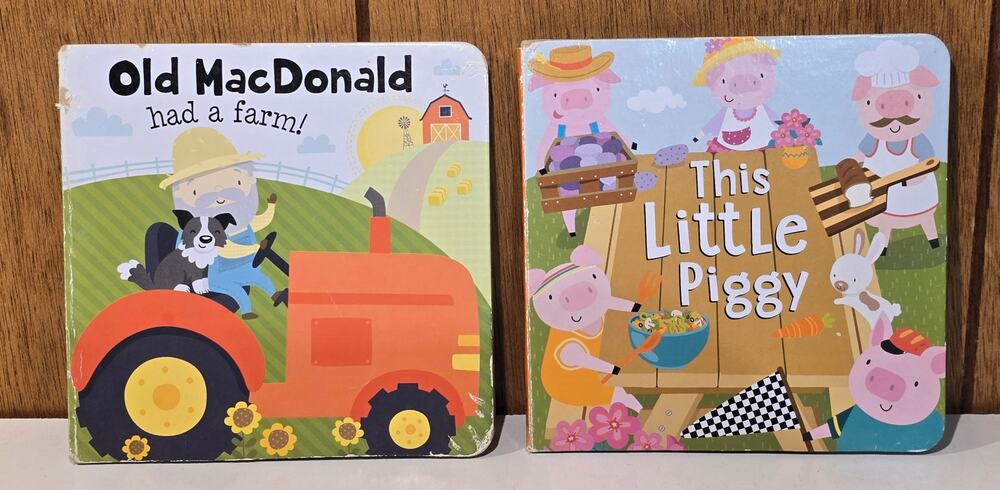 Bendon Board Book Lot Old MacDonald Had A Farm This Little Piggy Giggle Grow